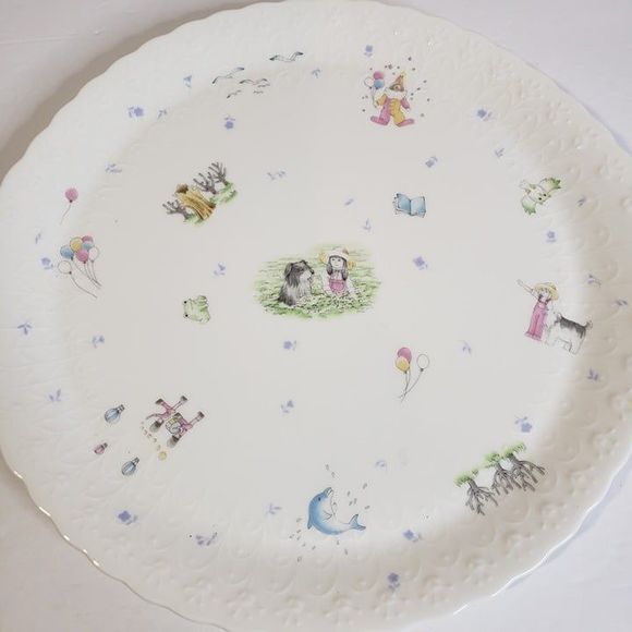 Made in Japan Narumi White Embossed Children Serving Plate Dessert Platter - Picture 1 of 11